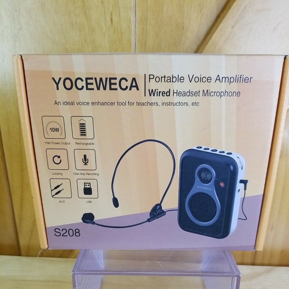 Voice Amplifier Portable with Wired Headset Microphone Speaker, Rechargeable