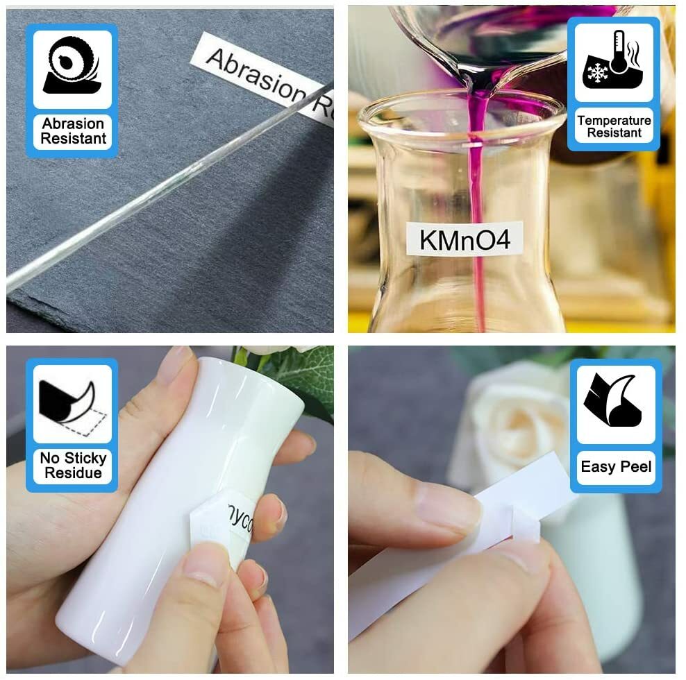 5PK Dymo Letratag Refill 91331 White Plastic 12mm Label Tape 1/2" LT-100H