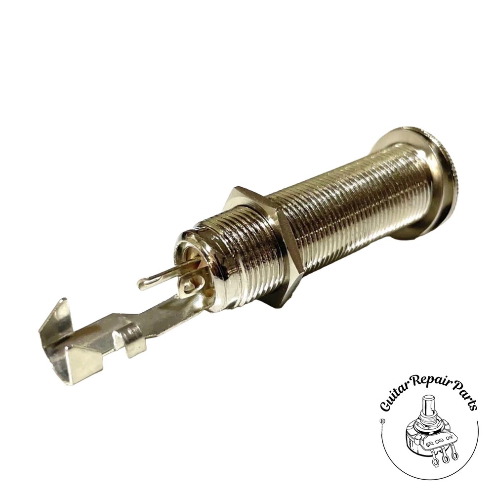 Switchcraft Long Threaded 1/4" Stereo 3 Conductor Panel Mount Barrel Jack Nickel