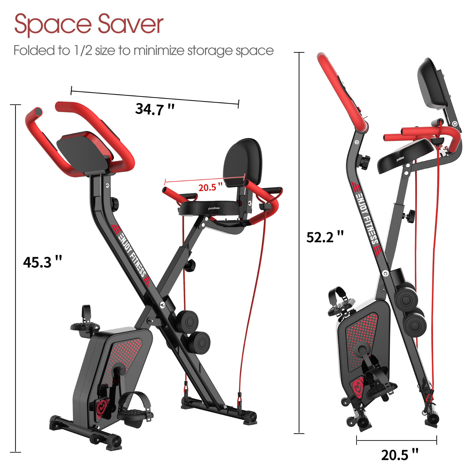 Pooboo Indoor Exercise Bike Stationary Cycling Bicycle Cardio Fitness Workout