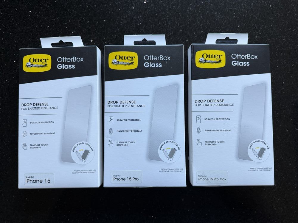 Otterbox Glass Screen Protector for Apple iPhone 15 / Pro / Pro Max (Pick Size)