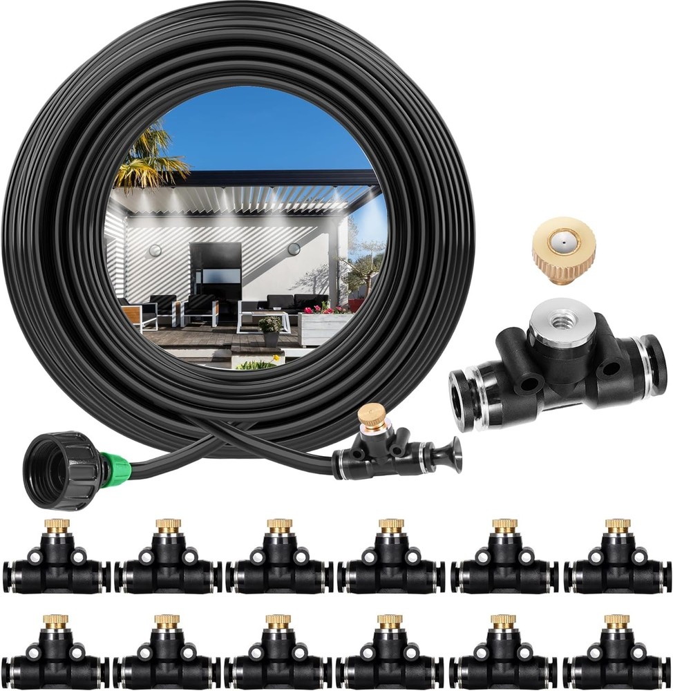 Misters for Outside Patio, Misting 40FT Cooling System, Black&Green