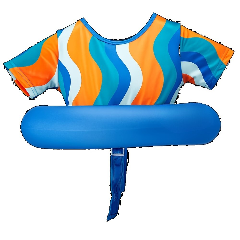 Inflatable Tot Trainer Pool Float with Adjustable Strap, Ages 2-4,25-37 lbs,Blue