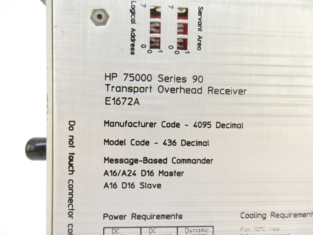 Hewlett Packard HP E1672A Sonet / SDH Transport OH Receiver VXI Module
