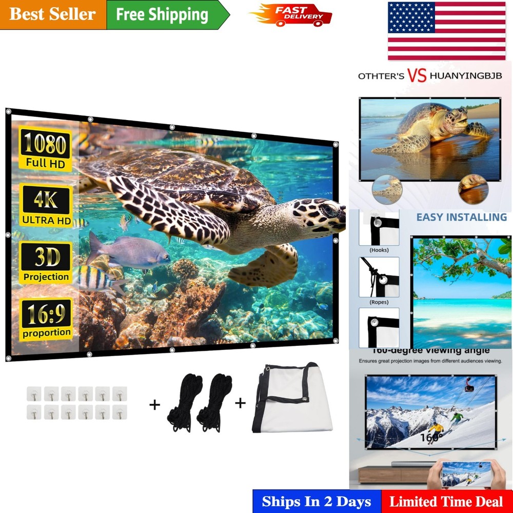 Durable 120-Inch Foldable Projector Screen – Perfect for Movies & Presentations