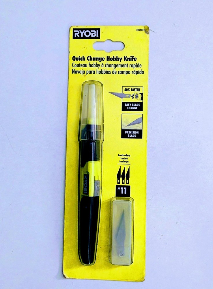 Ryobi Quick Change Hobby Knife RHCKP04 Precision & Easy Blade Changes 3 Blades