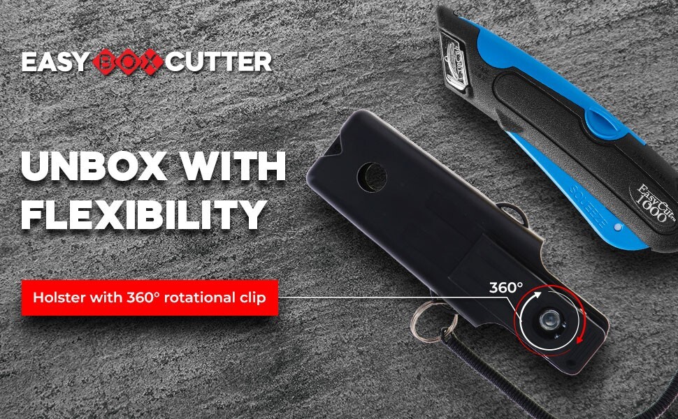 Easy Cut Safety Box Cutter Knife Easycut tool for work cutting 1000 Blue