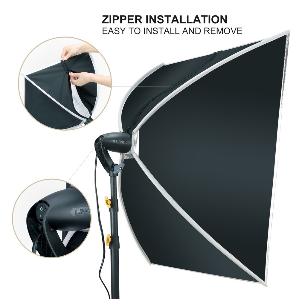 LINCO 2 Softbox Light Kit Photo Studio Photography Continuous Lighting Stand Set