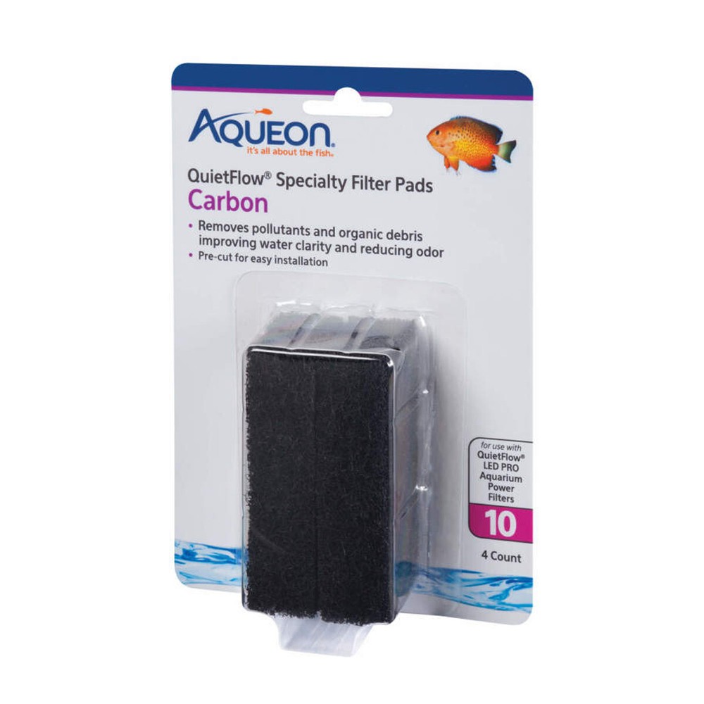 Aqueon QuietFlow Size 10 Specialty Filter Pads Carbon 4 pack