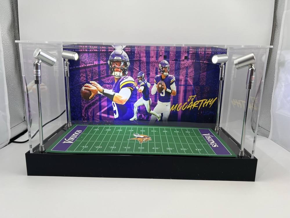 JJ McCarthy - Vikings - Custom 2-3 Card PSA Display Case W/ LED Lights