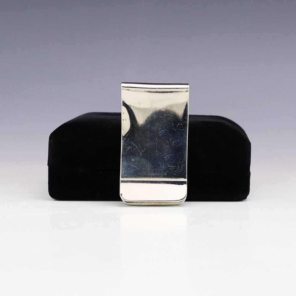 NATIVE AMERICAN NAVAJO STERLING SILVER & TURQUOISE MONEY CLIP BY SHIRLEY SKEETS