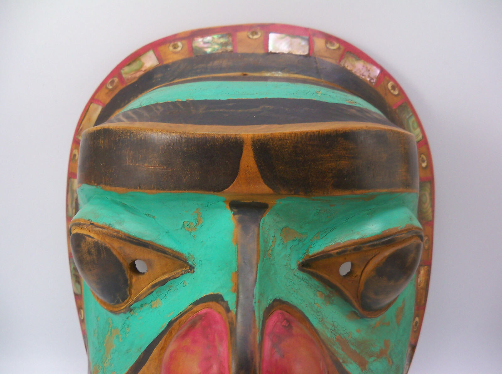 Pacific Northwest Tlingit Haida Bella Coola Native American Abalone Mask