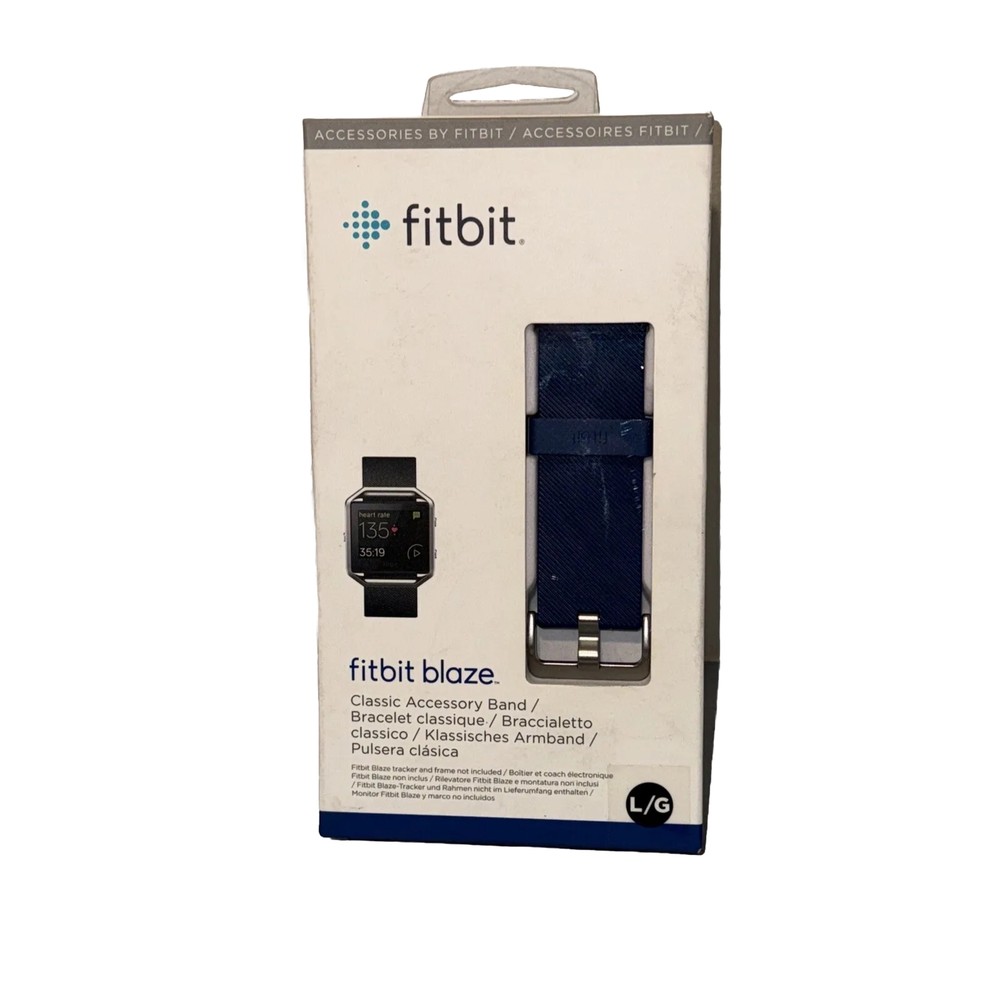 BLUE Genuine Fitbit Blaze Classic Accessory Band size Large