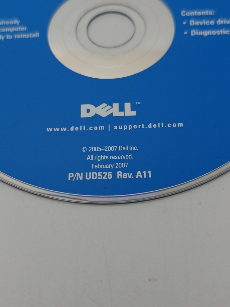 Dell Inspiron Win XP Reinstalling System Software CD 2007 P/N UD526 Rev. A11