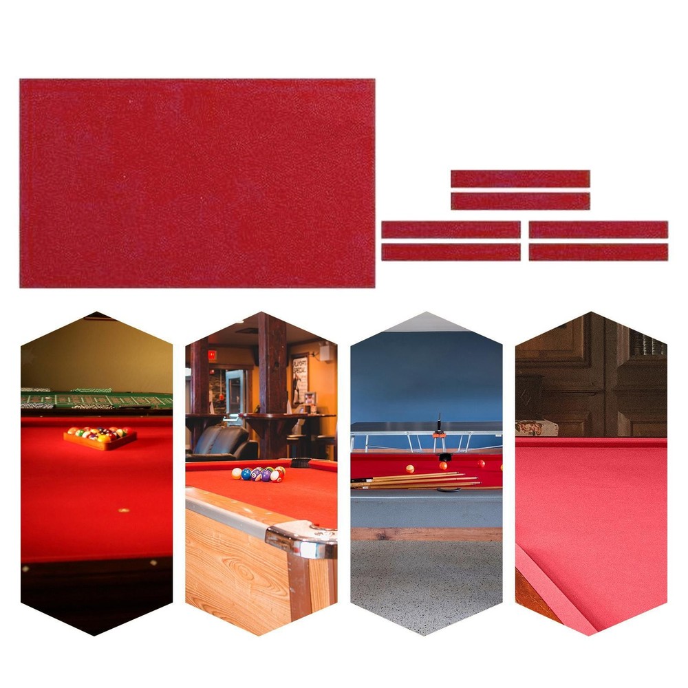 Wool Blend Billiard Cloth Pool Table Felt for 7' 8' 9' Pool 7ft Red