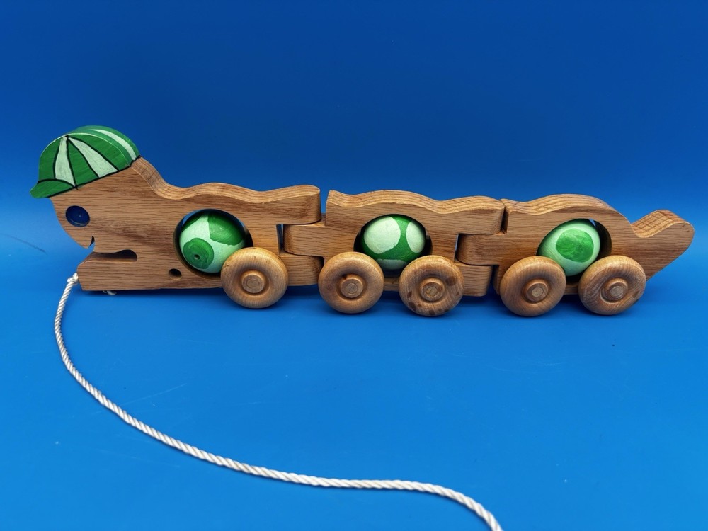 Caterpillar Pull Toy Handmade 1991