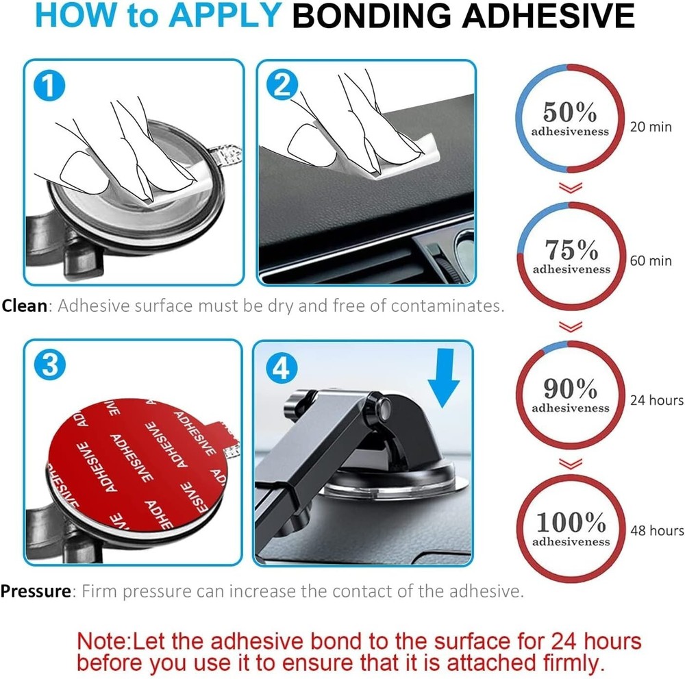 6pcs Double-Sided Adhesive Pads for Windshield Camera Mounts - Strong & Durable