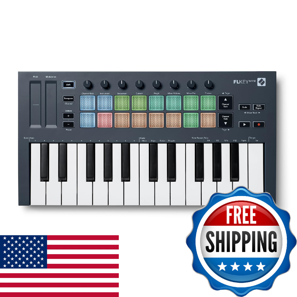 Novation FLkey Mini - Portable 25-Key, USB, MIDI Keyboard Controller with FL Stu