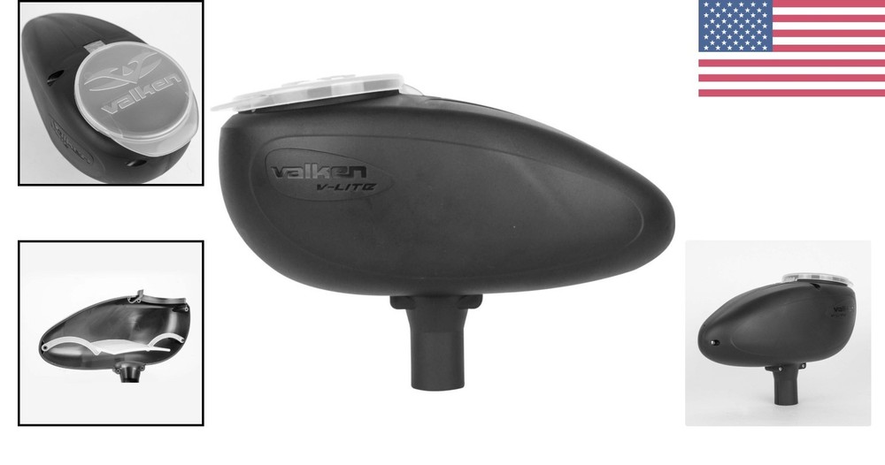 Black V-LITE 200 Round Paintball Fast Loader with Jam-Preventing Design