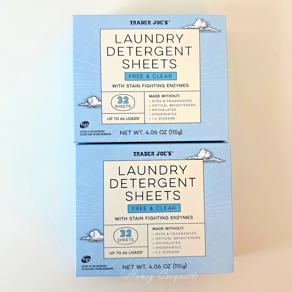 2 Boxes Trader Joe's Laundry Detergent Sheets (128 Loads) Eco-Friendly