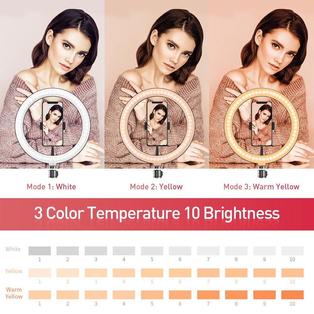 10" LED Ring Light & 2.1M Tripod Stand for Insta360