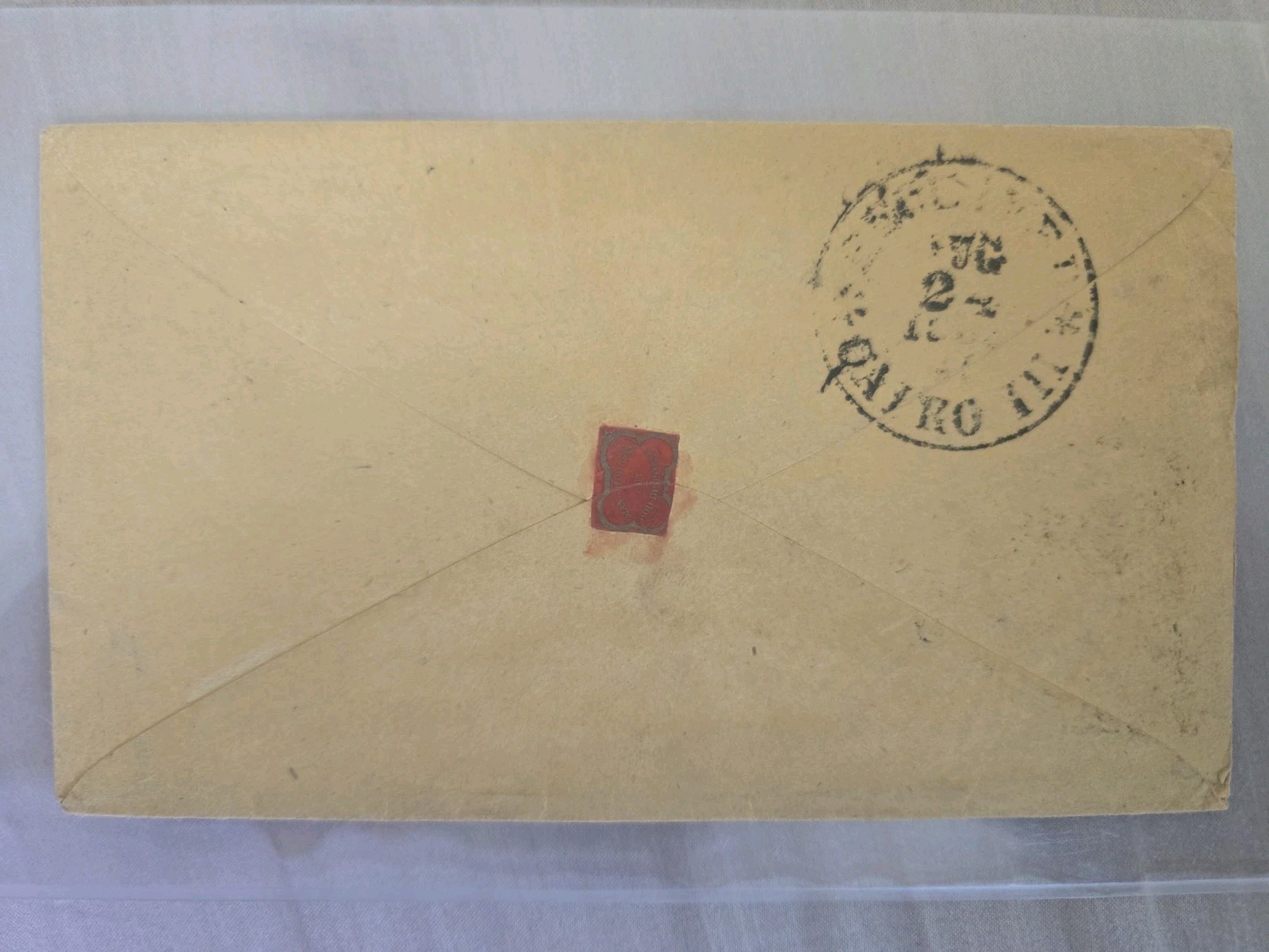 Civil War envelope ONLY Postmark Memphis & Cairo, Ill w/ Red Seal Aug 24, 1862