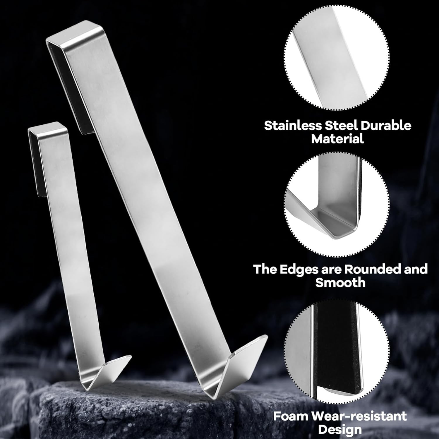 Zorfeter 7 Inch Extended Over Shower Door Hook, Stainless Steel Heavy Duty Showe