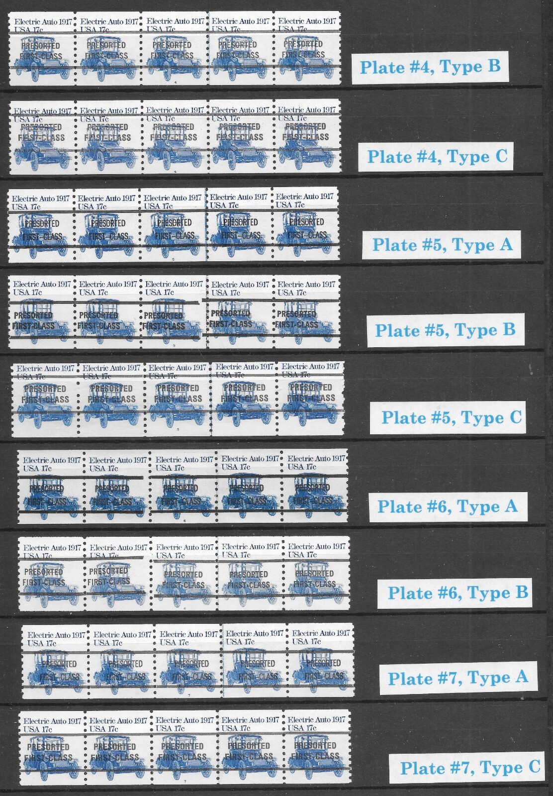 Scott # 1906-1906a 17c Auto PNC5s, Complete SET of 22, QUALITY! Cat.-$377.75
