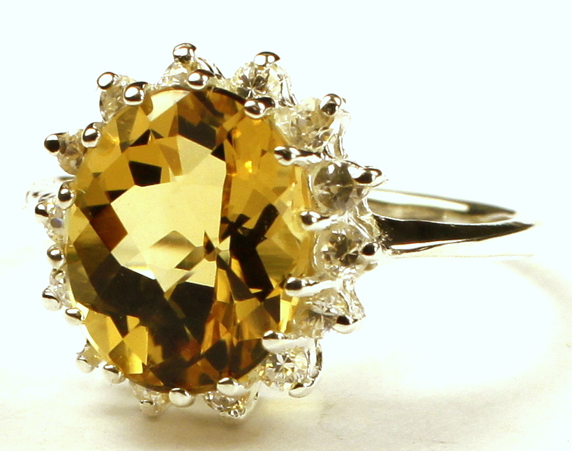 Citrine, Solid 925 Sterling Silver Ladies Ring, SR283-Handmade