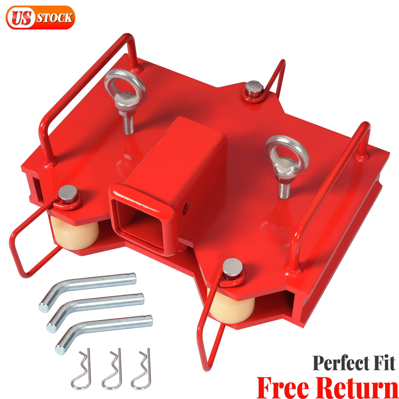 2'' Forklift Trailer Hitch Receiver Dual Pallet Forks Towing Adapter Attachment