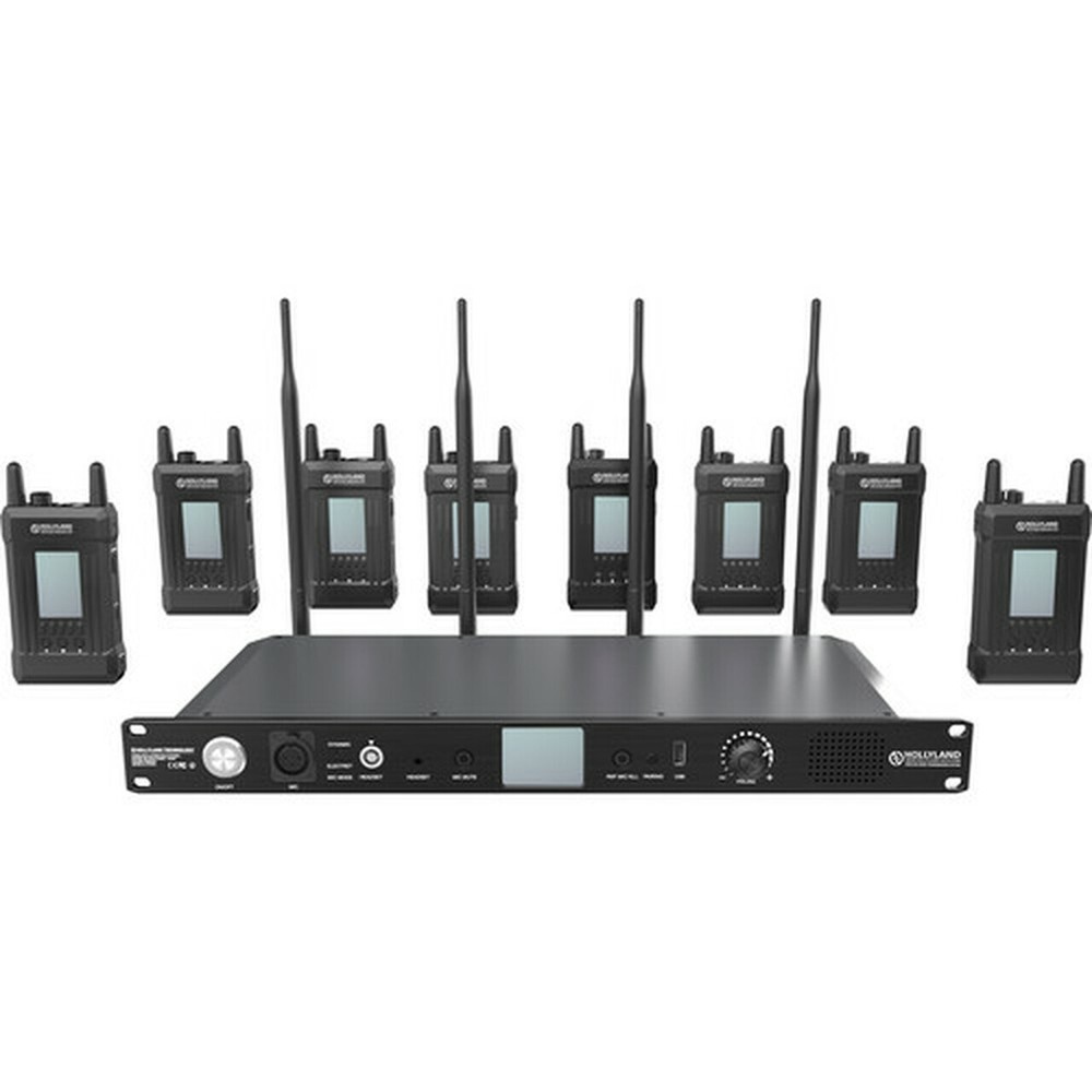 Hollyland HL-SYSCOM-1000T-8B Full Duplex Wireless Intercom System 8 Belt Packs
