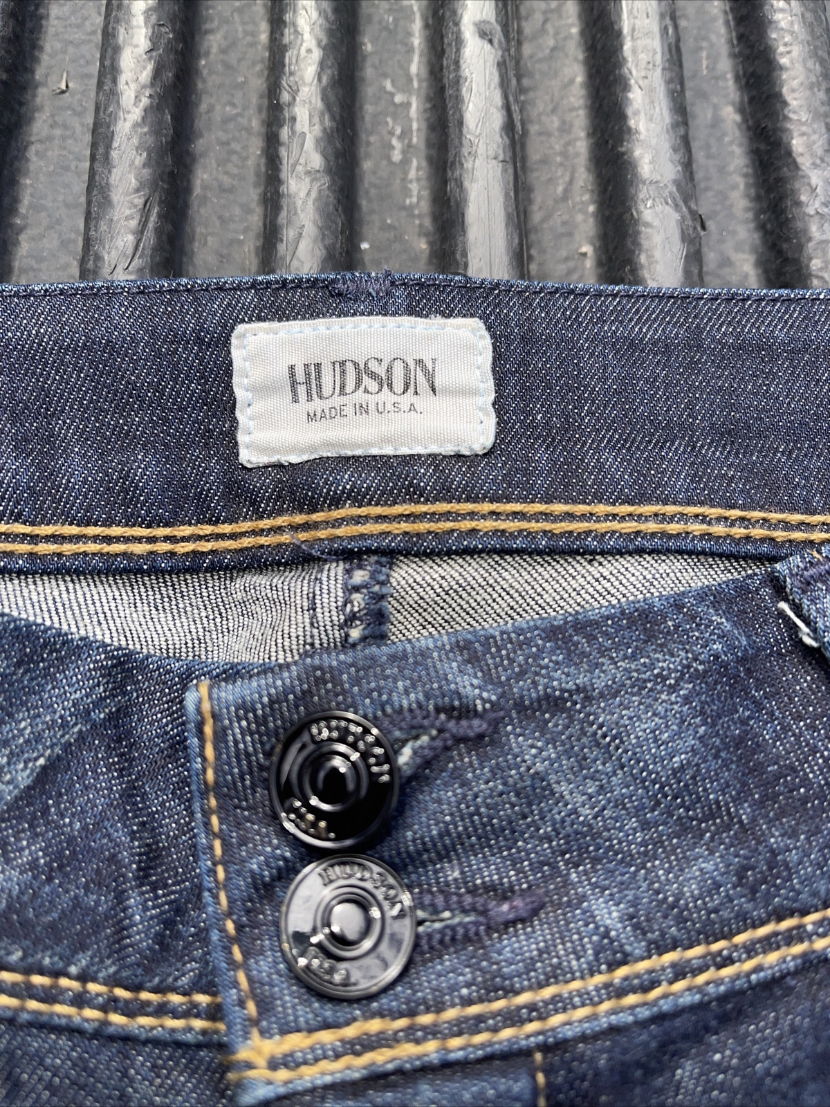 Hudson Jeans Women's Size 30 Denim Dark Blue Skinny Pants Double Fly Button