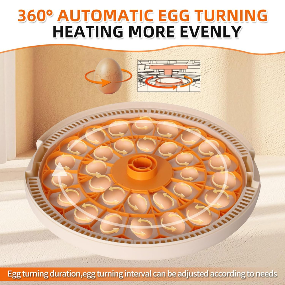 30 Egg Automatic Incubator with Thermometer, Humidity Control & Egg Candler