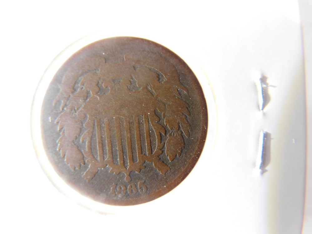 1865 Two Cent Piece US Coin