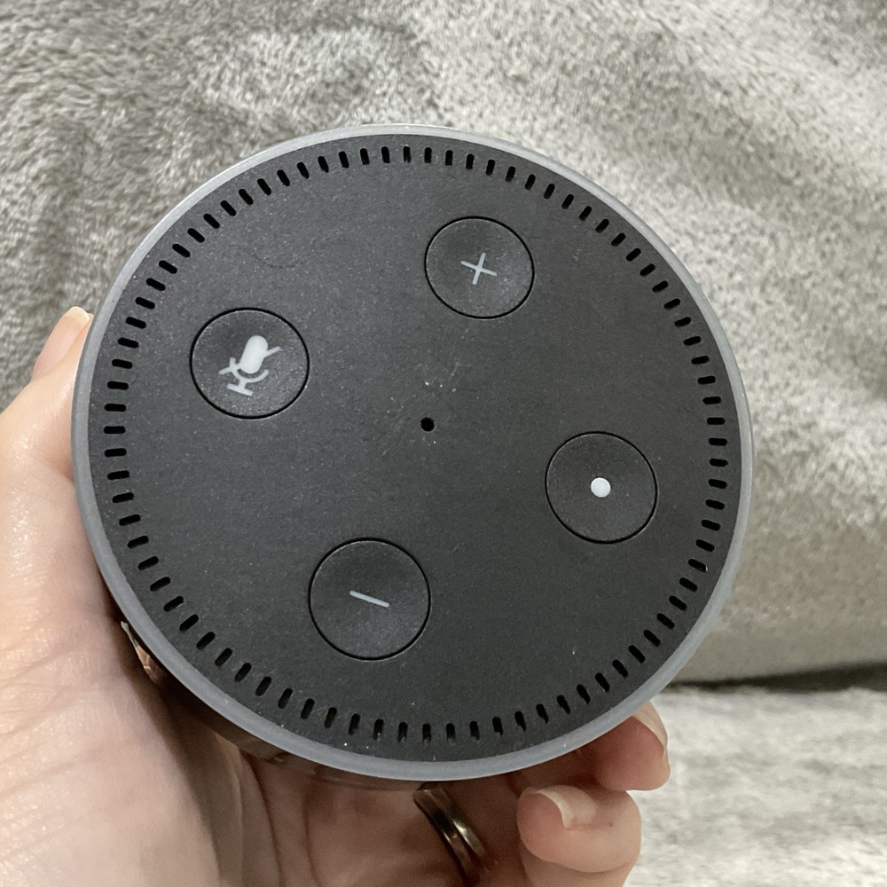 Amazon Echo Dot 2nd Gen RS03QR Black Speaker No Power Cable tested