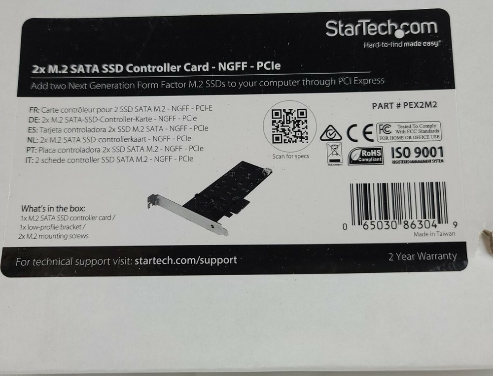 STARTECH.COM PEX2M2 ADD TWO NEXT GENERATION FORM FACTOR NGFF M.2 SATA SSDS