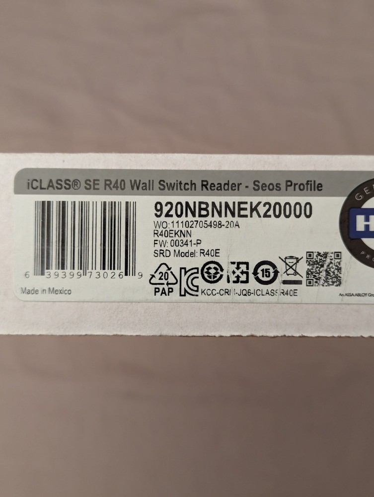 HID iClass SE R40 Wall Switch Reader - SEOS Profile
