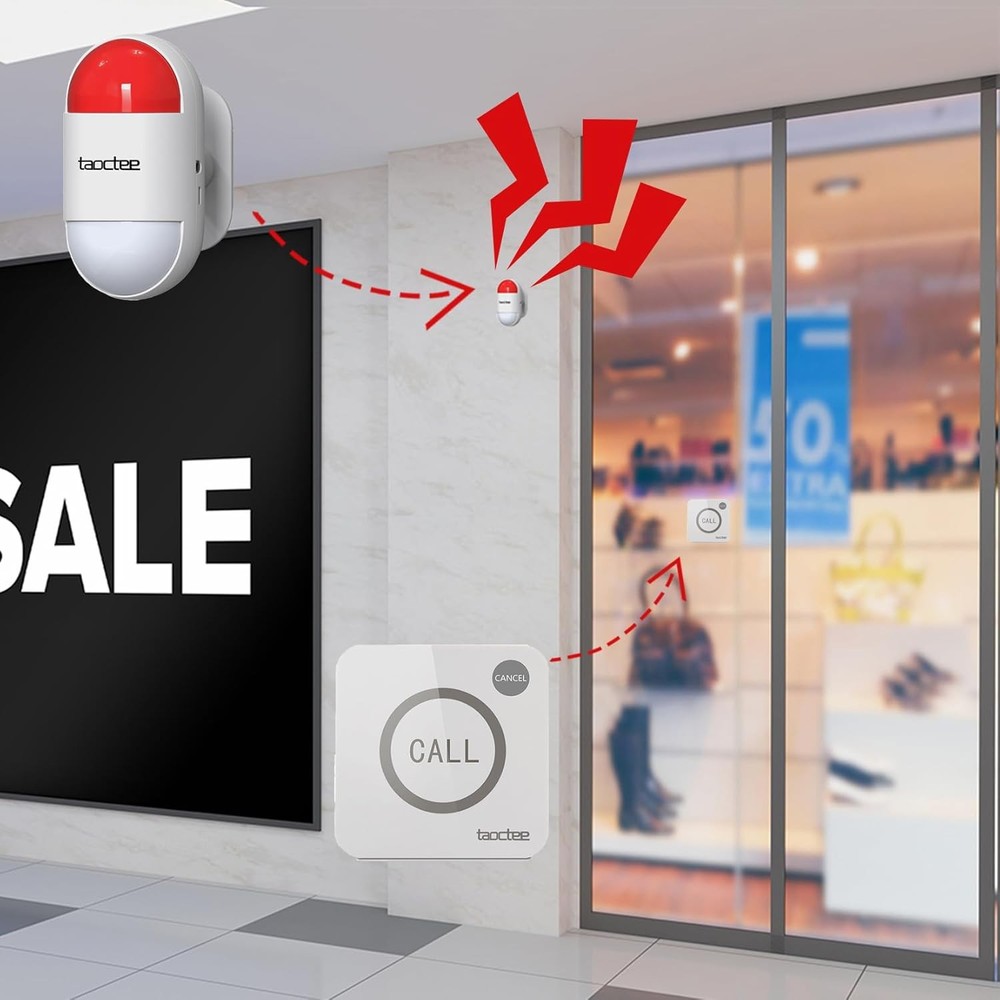 Panic Button Alarm for House Remote Control Strobe Siren System Sound...