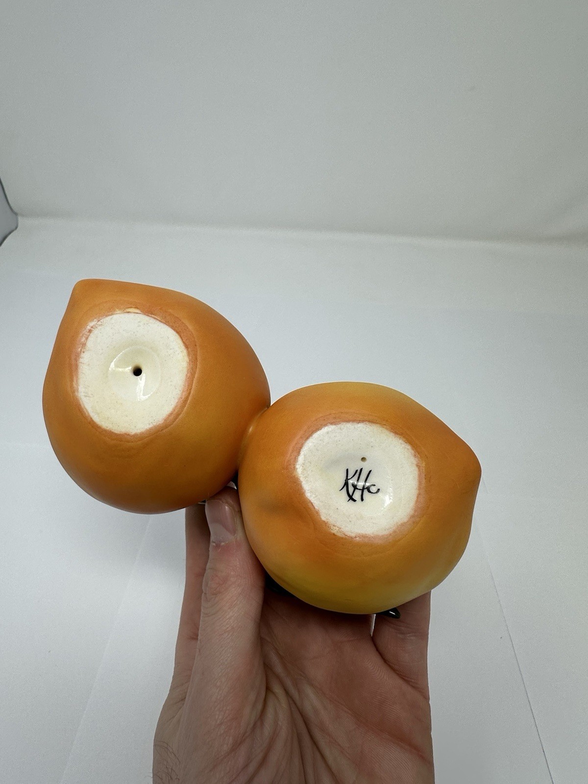 Katherine Houston KHO Porcelain Peaches 1997 Hand Painted Ceramic NEW/ BOX!!!