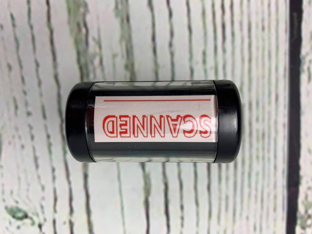 Scanned Self Inking Rubber Stamp Red Ink A1539