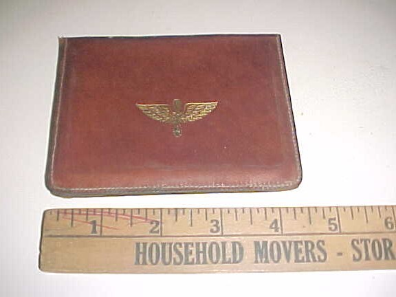 U.S. Army Air Forces identification case, full leather World War II WWII