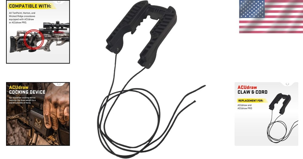 Replacement ACUDraw Claw & Draw Cord - Easy Cocking, Less Bowstring Wear