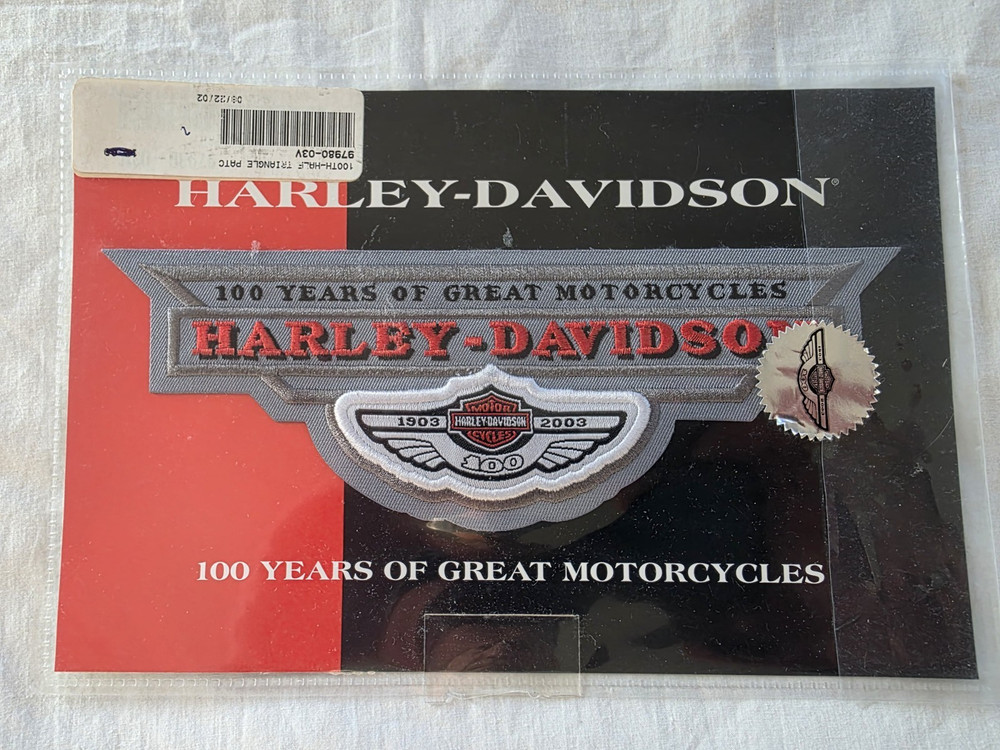 Harley Davidson 100th Anniversary Patch HALF TRIANGLE #97980-03V NOS 8" x 3"