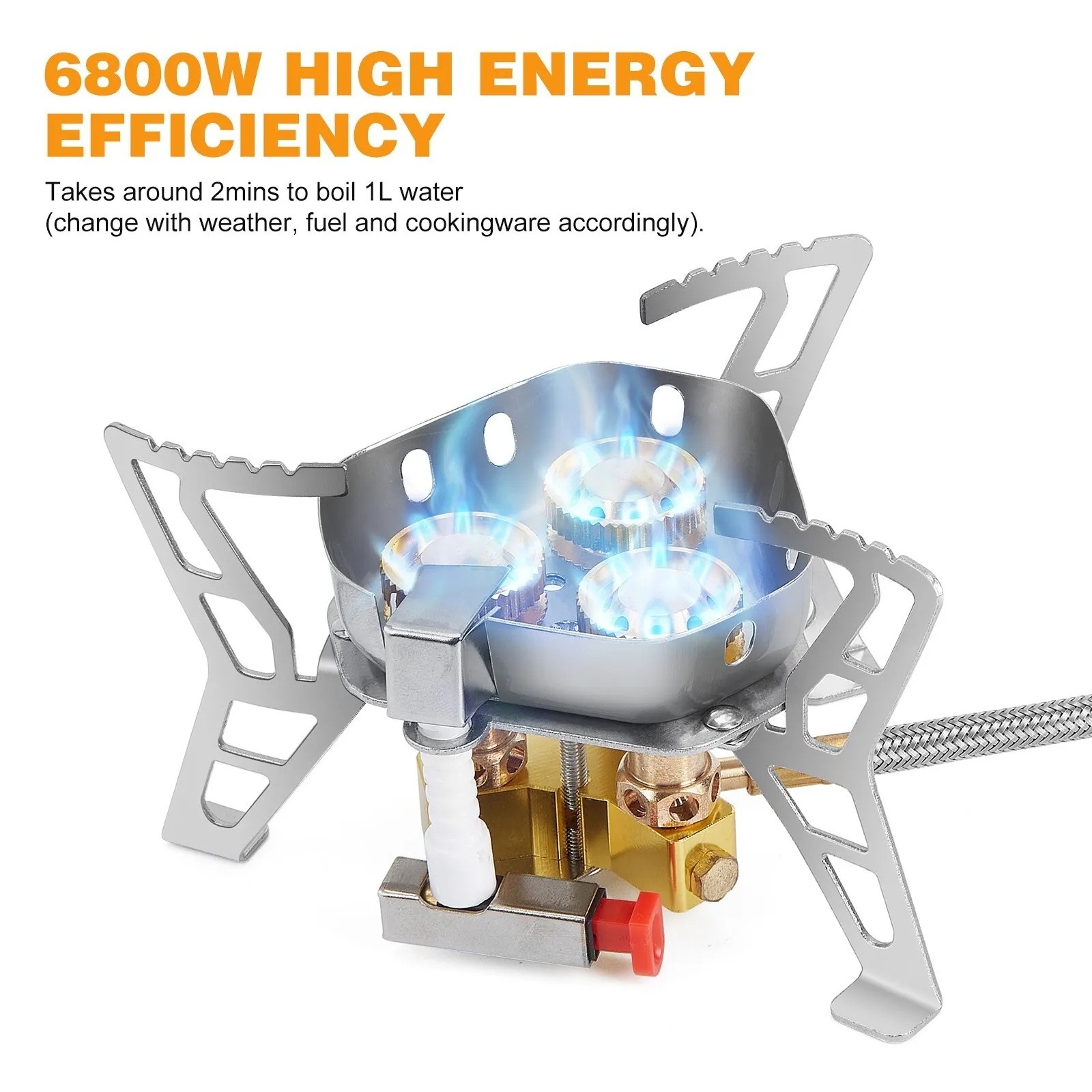 New 6800W Aluminum Alloy Outdoor Tourist Foldable Windproof Camping Gas Stove