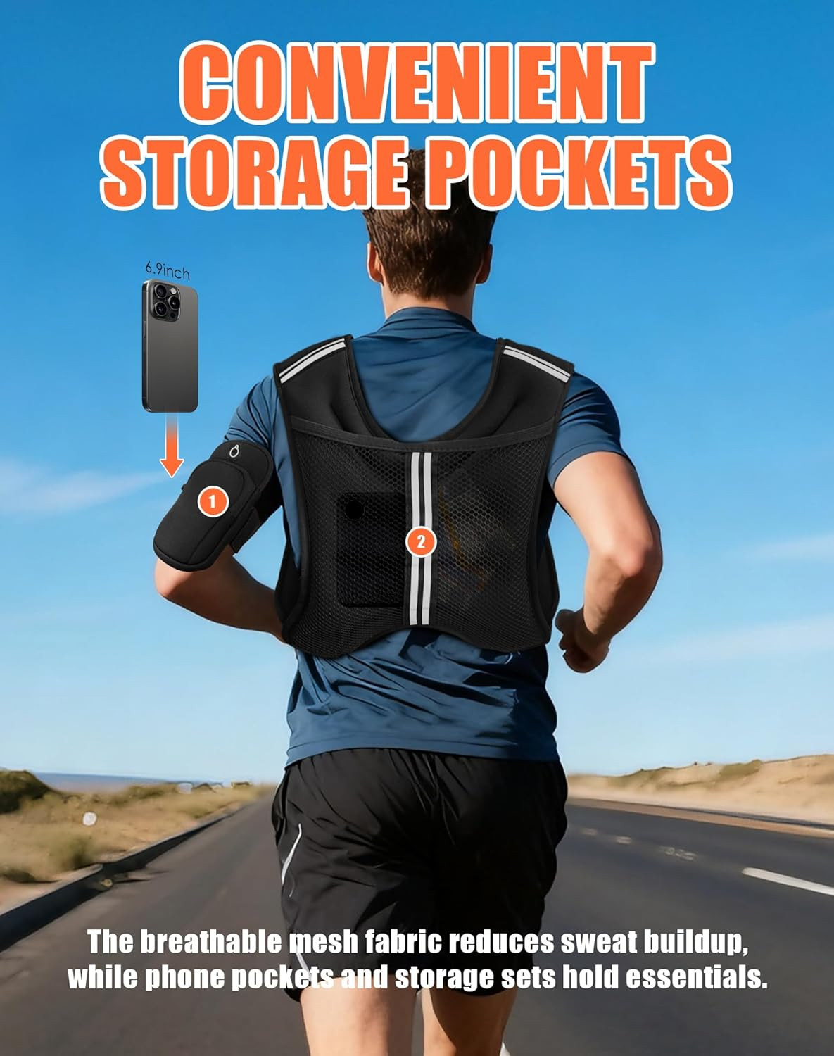 Weighted Vest for Men and Women, 5Lb Adjustable Weight Vest with Reflective Stri