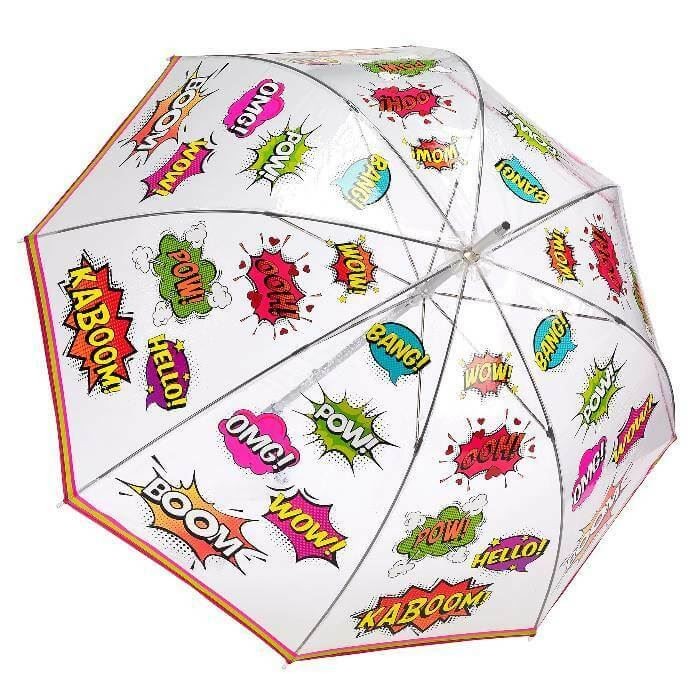 Comic Book Clear Bubble Stick Umbrella