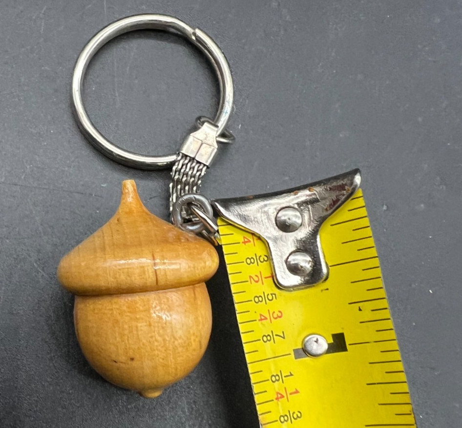 Wooden Acorn Keychain