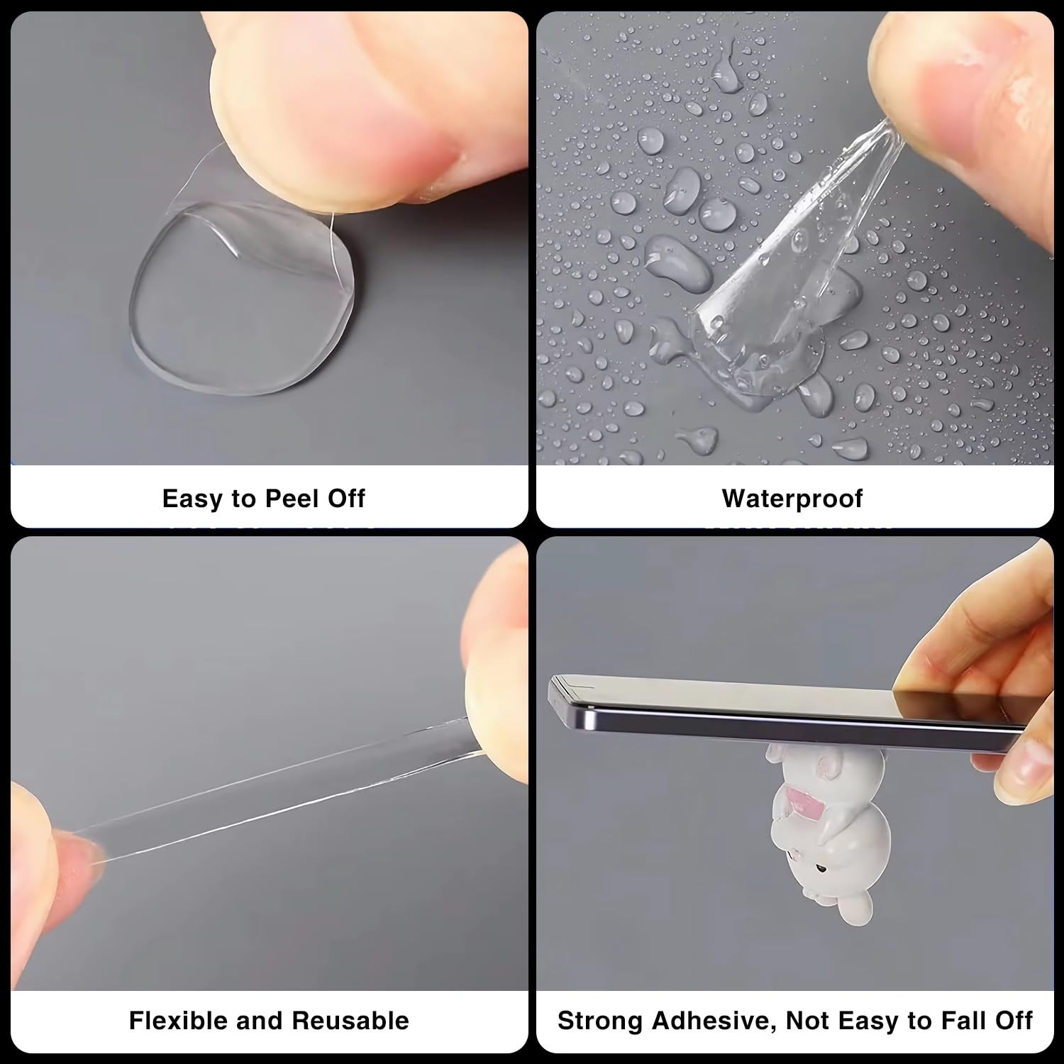 uadbau 450 Pcs Double-Sided Adhesive Dots, 10mm Clear Removable Sticky Tack