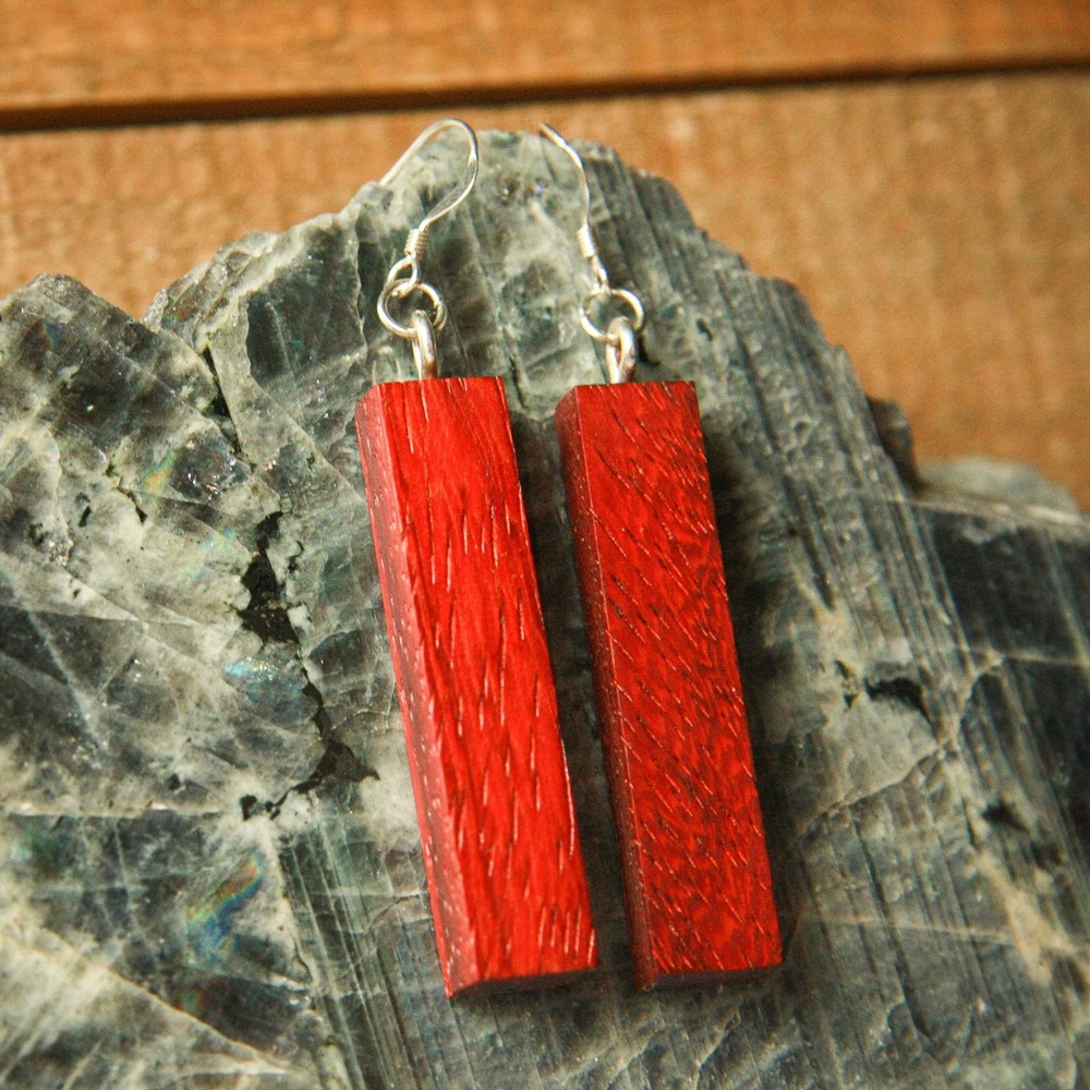 Handmade Padauk Wood Earrings