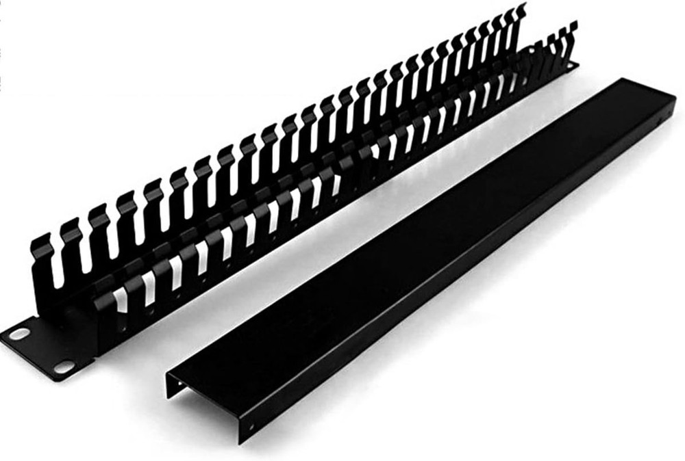 19 Inch 1U Cable Management Horizontal Cable Rack Mount Manager with mounting...